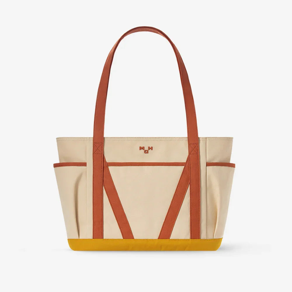 MaH Beige Canvas Tote Bag For Travel – MaH Japan